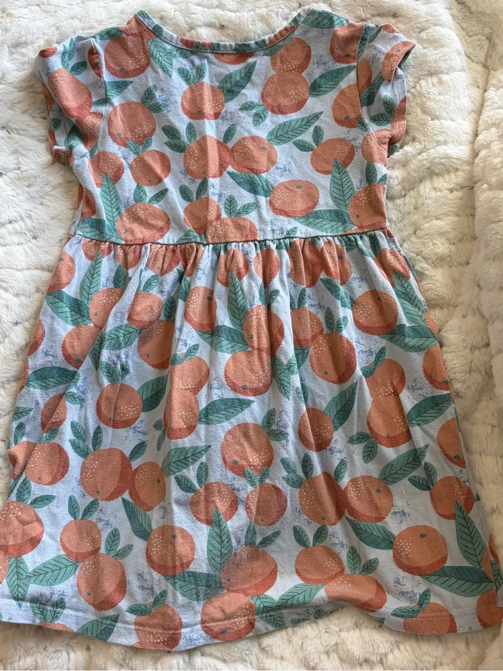 Wonder Nation Girls Orange Print Swing Dress — Size 4T 🍊💙